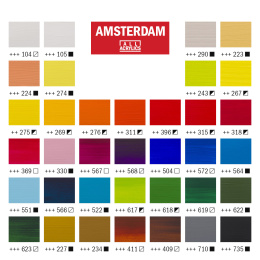 Amsterdam Acrylverf Standard Set 36 x 20 ml in de groep Kunstenaarsmateriaal / Kunstenaarsverf / Acrylverf bij Voorcrea (111759)