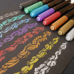 Fudebiyori 8-­set Metallic in de groep Pennen / Kunstenaarspotloden en -stiften / Brushpennen bij Voorcrea (111859)