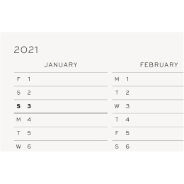 Kalendere 2021 12M Weekly Planner A6 Black in de groep Papier & Blokken / Kalenders en agenda's / 12 maanden agenda's bij Voorcrea (112315)