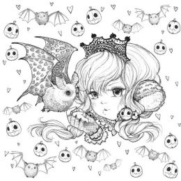 Pop Manga: Cute and Creepy Coloring Book in de groep Creëren & Hobby / Boeken / Kleurboeken voor volwassenen bij Voorcrea (112447)