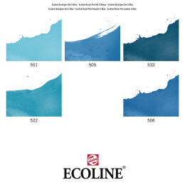 Ecoline Brush Pen Blue 5-pack in de groep Pennen / Kunstenaarspotloden en -stiften / Penseelstiften bij Voorcrea (112558)