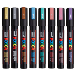Posca PC-5M Metallic Colours 8-set in de groep Pennen / Kunstenaarspotloden en -stiften / Illustratiemarkers bij Voorcrea (112630)