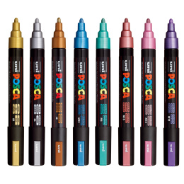 Posca PC-5M Metallic Colours 8-set in de groep Pennen / Kunstenaarspotloden en -stiften / Illustratiemarkers bij Voorcrea (112630)