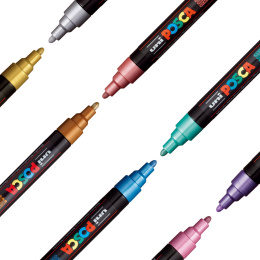 Posca PC-5M Metallic Colours 8-set in de groep Pennen / Kunstenaarspotloden en -stiften / Illustratiemarkers bij Voorcrea (112630)