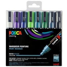 Posca PC-5M Cool Colours 8-set in de groep Pennen / Kunstenaarspotloden en -stiften / Illustratiemarkers bij Voorcrea (112632)