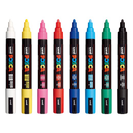 Posca PC-5M Standard Colours 8-set in de groep Pennen / Kunstenaarspotloden en -stiften / Illustratiemarkers bij Voorcrea (125148)