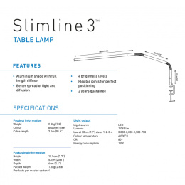 Slimline 3 LED Table Lamp in de groep Creëren & Hobby / Hobbytoebehoren / Verlichting bij Voorcrea (125410)