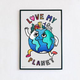 Coloring Poster Love My Planet in de groep Creëren & Hobby / Creëren / Knutselen en DIY bij Voorcrea (125518)