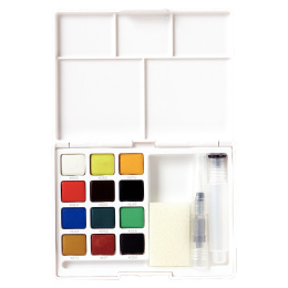 Koi Verfset Water Colors Sketch Box 12 + Penseel in de groep Kunstenaarsmateriaal / Kunstenaarsverf / Aquarelverf bij Voorcrea (125610)