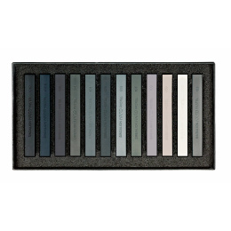 Pastelkrijt Hard Grey Tones 12-set in de groep Kunstenaarsmateriaal / Krijt en potloden / Pastelkrijt bij Voorcrea (125972)