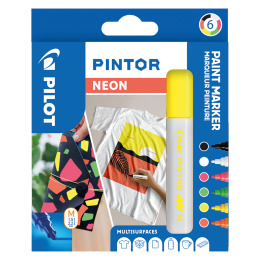 Pintor Medium 6-pack Neon in de groep Pennen / Kunstenaarspotloden en -stiften / Illustratiemarkers bij Voorcrea (126809)