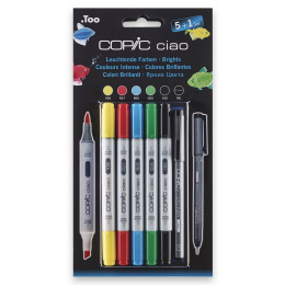 Ciao Set 5+1 Brights in de groep Pennen / Kunstenaarspotloden en -stiften / Illustratiemarkers bij Voorcrea (126812)
