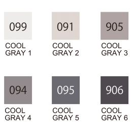Clean Color Real Brush 6-pack Cold gray in de groep Pennen / Kunstenaarspotloden en -stiften / Aquarelpotloden bij Voorcrea (126934)