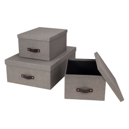 Inge Storage Box set of 3 Grey in de groep Creëren & Hobby / Organiseren / Opbergdozen bij Voorcrea (127310)