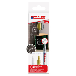 Gloss Paint Marker Extra-Fine 3-set Metallic in de groep Pennen / Labelen en kantoor / Markers bij Voorcrea (127401)