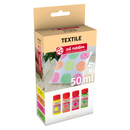 Textile Dye Set 4 x 50 ml Neon in de groep Creëren & Hobby / Verf / Textielverf en Textielstiften bij Voorcrea (127585)