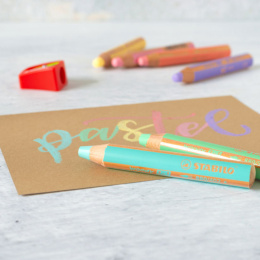 Woody 3-in-1 Colouring Pencils Pastel 6-set + sharpener in de groep Kids / Kinderpotloden en -stiften / Kleurpotloden voor kinderen bij Voorcrea (127789)