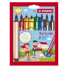 Trio Scribbi Viltstiften 8 pcs in de groep Kids / Kinderpotloden en -stiften / Viltstiften voor kinderen bij Voorcrea (127797)