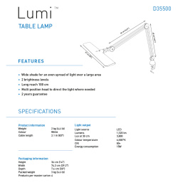 Lumi Task Lamp in de groep Creëren & Hobby / Hobbytoebehoren / Verlichting bij Voorcrea (127938)