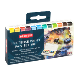 Inktense Paint Pan Set Studio 12 halve napjes in de groep Kunstenaarsmateriaal / Kunstenaarsverf / Aquarelverf bij Voorcrea (128192)