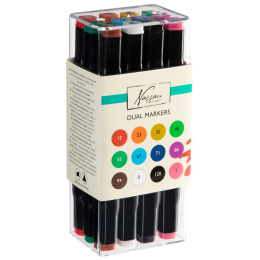 Dual-tip Markers 12-set in de groep Pennen / Kunstenaarspotloden en -stiften / Viltstiften bij Voorcrea (128517)