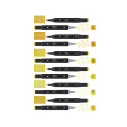 Dual-tip Markers 6-set Geel in de groep Pennen / Kunstenaarspotloden en -stiften / Viltstiften bij Voorcrea (128522)