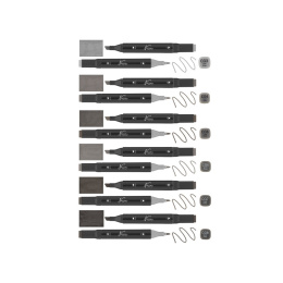 Dual-tip Markers 6-set Grijs in de groep Pennen / Kunstenaarspotloden en -stiften / Viltstiften bij Voorcrea (128527)