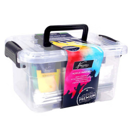 Acryl Starterset (75 ml) 9 stuks + 6 penselen in de groep Kunstenaarsmateriaal / Kunstenaarsverf / Acrylverf bij Voorcrea (128539)