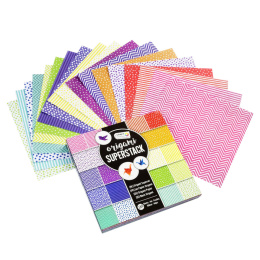 Origami Superpack 15x15 cm 180vel in de groep Kids / Leuk en leerzaam / Knutselpapier & Tekenblok voor kinderen / Origami papier  bij Voorcrea (128587)