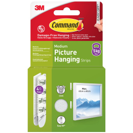 Command Hanging Strips Medium 4 st in de groep Creëren & Hobby / Organiseren / Lijsten / Ophangsysteem voor lijsten bij Voorcrea (128611)