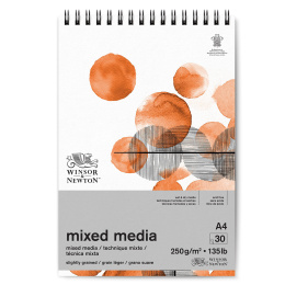 Mixed Media Spiraalblok A4 250g in de groep Papier & Blokken / Tekenblokken / Mixed media-blokken bij Voorcrea (128715)