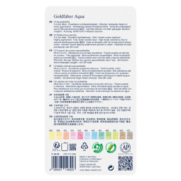 Goldfaber Aqua Aquarelpotloden 12-set Pastel in de groep Pennen / Kunstenaarspotloden en -stiften / Aquarelpotloden bij Voorcrea (128726)