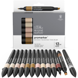 Promarker 12-set + Blender (Skin Tones) in de groep Pennen / Kunstenaarspotloden en -stiften / Illustratiemarkers bij Voorcrea (128783)