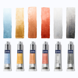 Cotman Aquarelverf Metallic Collection Tubes 8 ml 6-set in de groep Kunstenaarsmateriaal / Kunstenaarsverf / Aquarelverf bij Voorcrea (129130)