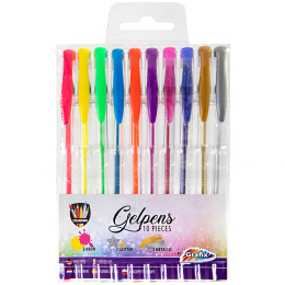 Gelpennen, 10st in de groep Kids / Kinderpotloden en -stiften / Schrijfpennen voor kinderen bij Voorcrea (129325)