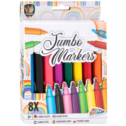 Jumbo Stiften, 8st in de groep Kids / Kinderpotloden en -stiften / Viltstiften voor kinderen bij Voorcrea (129335)