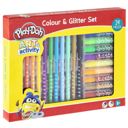 Kleur- en Glitter Set 24 delig in de groep Kids / Kinderpotloden en -stiften / Viltstiften voor kinderen bij Voorcrea (129344)