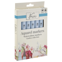  Aquarel Marker Set Dual Tip Garden 6st in de groep Pennen / Kunstenaarspotloden en -stiften / Aquarelpotloden bij Voorcrea (129349)