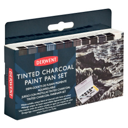 Tinted Charcoal Paint Pan Set 12 halve napjes in de groep Kunstenaarsmateriaal / Kunstenaarsverf / Aquarelverf bij Voorcrea (129568)