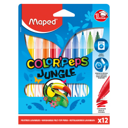 Colorpeps Viltstiften Jungle 12-pack in de groep Kids / Leuk en leerzaam / Kindercadeaus bij Voorcrea (129631)