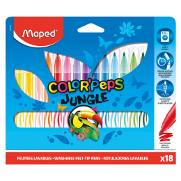 Colorpeps Viltstiften Jungle 18-pack in de groep Kids / Kinderpotloden en -stiften / Viltstiften voor kinderen bij Voorcrea (129632)