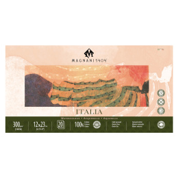Aquarelblok Italia 100% Katoen 300g Fine Grain 12x23cm 20 Sheets in de groep Papier & Blokken / Tekenblokken / Aquarelblokken bij Voorcrea (129658)