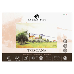 Aquarelblok Toscana 100% Katoen 300g Rough 36x51cm 20 Sheets in de groep Papier & Blokken / Tekenblokken / Aquarelblokken bij Voorcrea (129678)