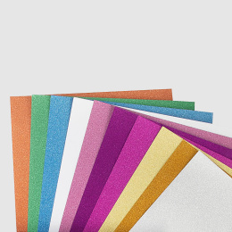 Gekleurd Glitter Papier Blok A4 10 vellen in de groep Kids / Leuk en leerzaam / Knutselpapier & Tekenblok voor kinderen bij Voorcrea (130039)