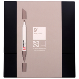 Marker 9-set Warm Gray in de groep Pennen / Kunstenaarspotloden en -stiften / Illustratiemarkers bij Voorcrea (130491)