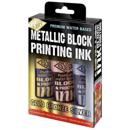 Linoleumkleur Metallic 100 ml x 3 in de groep Creëren & Hobby / Techniken / Linoleumprints bij Voorcrea (130574)