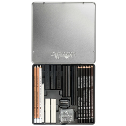 Black & White Box Tekenset Blikken doos 25 st in de groep Kunstenaarsmateriaal / Krijt en potloden / Grafiet en potloden bij Voorcrea (130583)