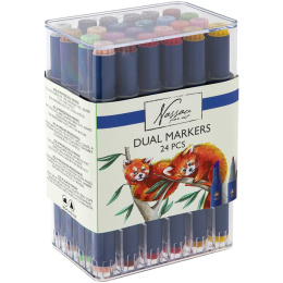 Dual Markers 24-set in de groep Pennen / Kunstenaarspotloden en -stiften / Illustratiemarkers bij Voorcrea (130719)