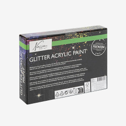 Glitter Acrylverf Set 6x75ml in de groep Kunstenaarsmateriaal / Kunstenaarsverf / Acrylverf bij Voorcrea (130725)