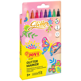 Glittermarkers 8-set (3 jaar+) in de groep Kids / Kinderpotloden en -stiften / Viltstiften voor kinderen bij Voorcrea (131139)